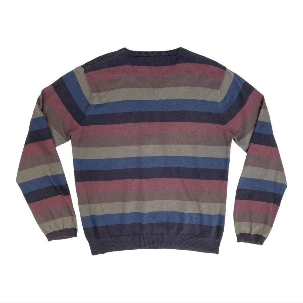 Vintage Y2K WESC Striped V-Neck Sweater